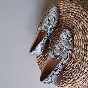 Madewell Womens Frances Textured Snakeskin‎ Print Leather Slip-On Loafer S-7